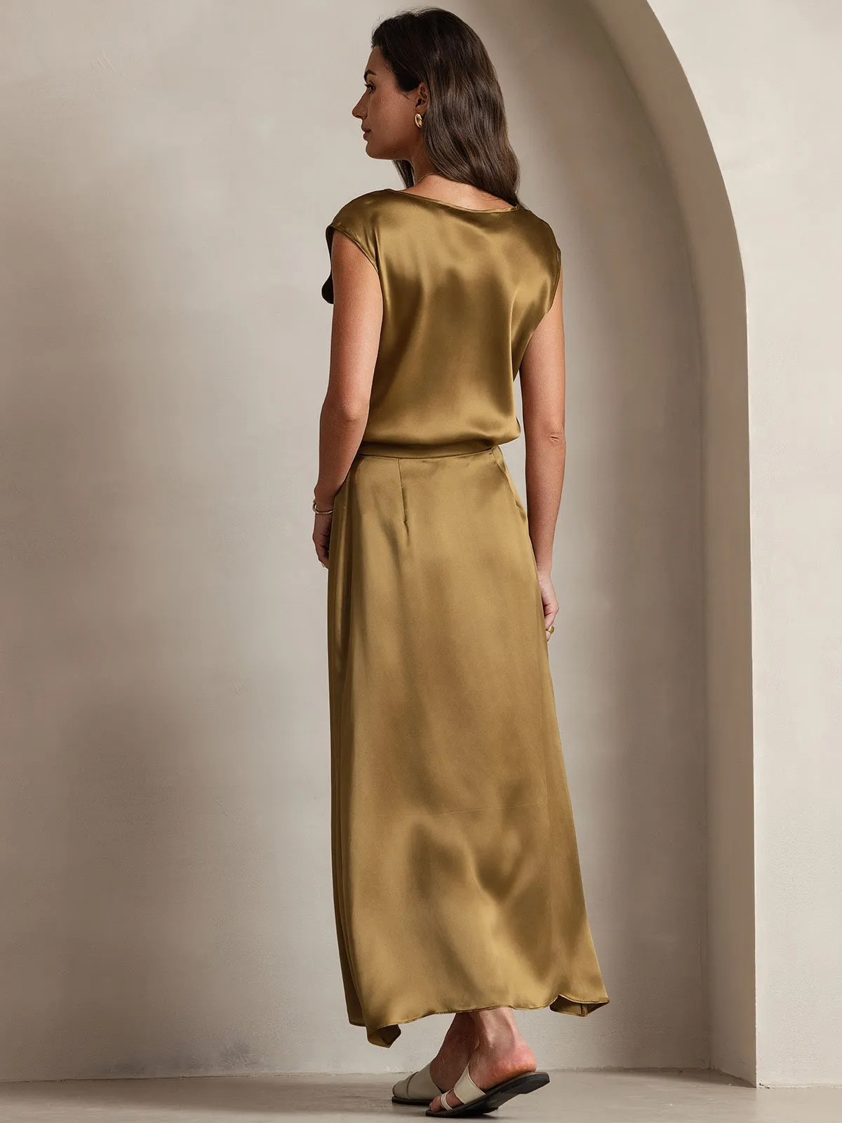 19Momme Silk Classic Maxi Skirt