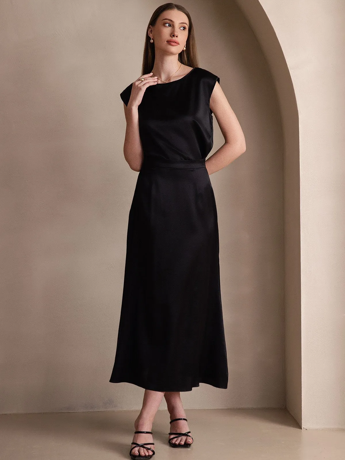 19Momme Silk Classic Maxi Skirt
