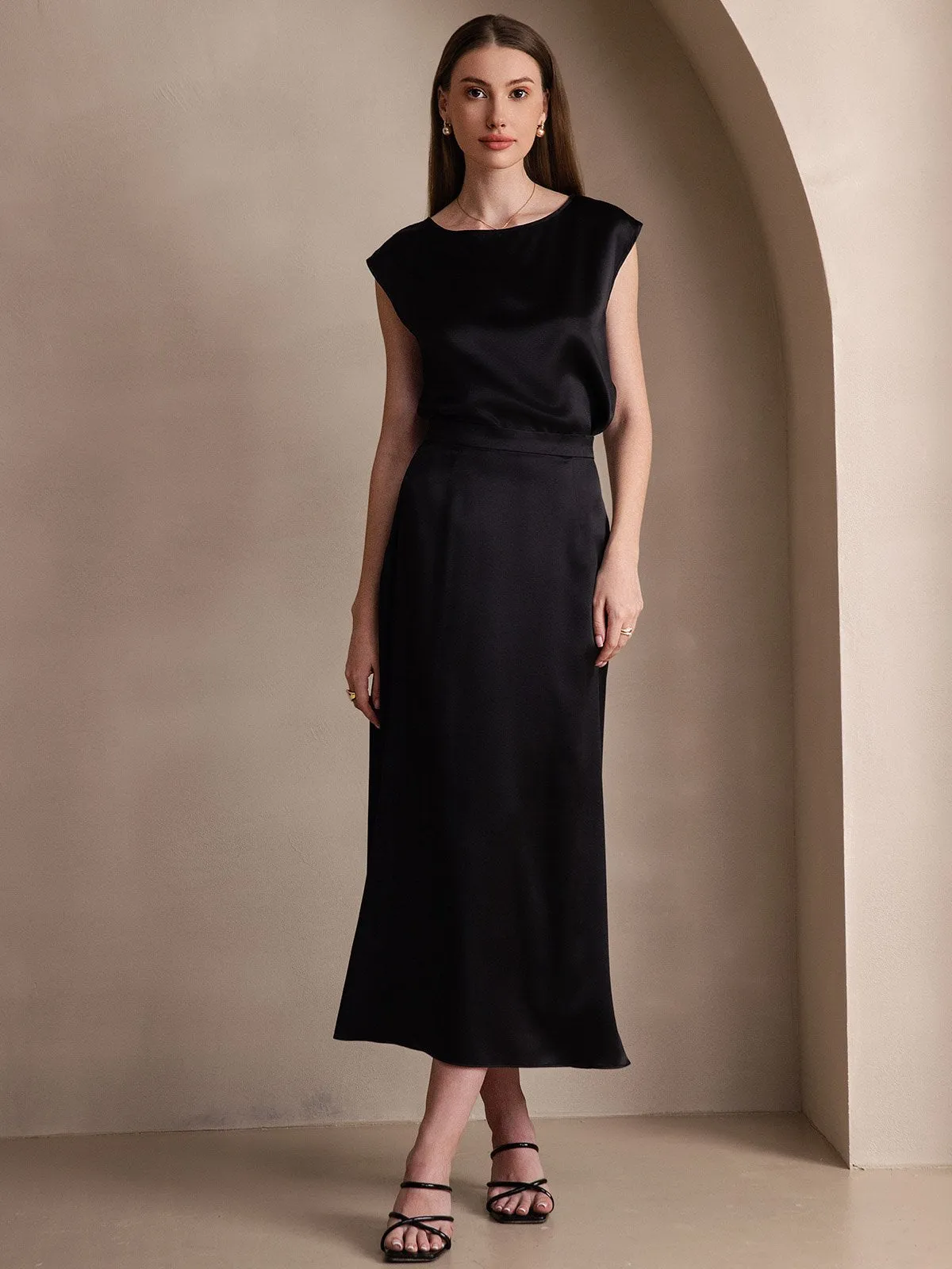 19Momme Silk Classic Maxi Skirt
