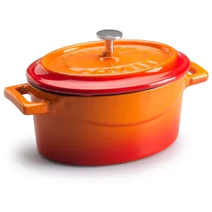 Agnelli Cast Iron Oval Cocotte With Lid, 3.4-Quart