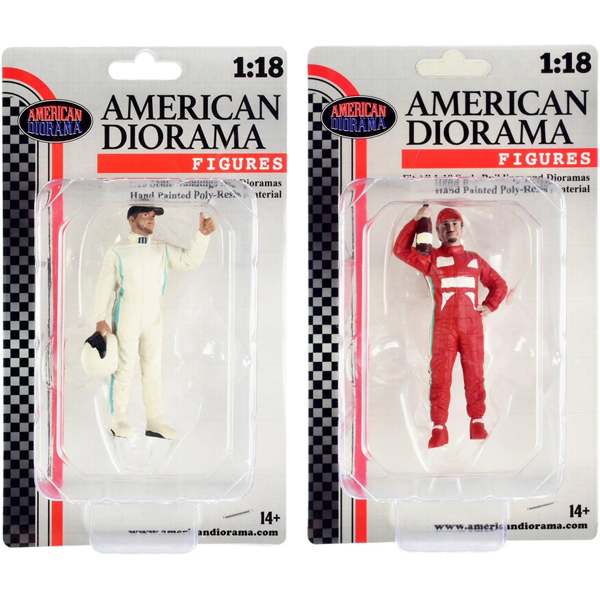 American Diorama Figures A and B Set - "Racing Legends" 2000's 1/18 Scale Models