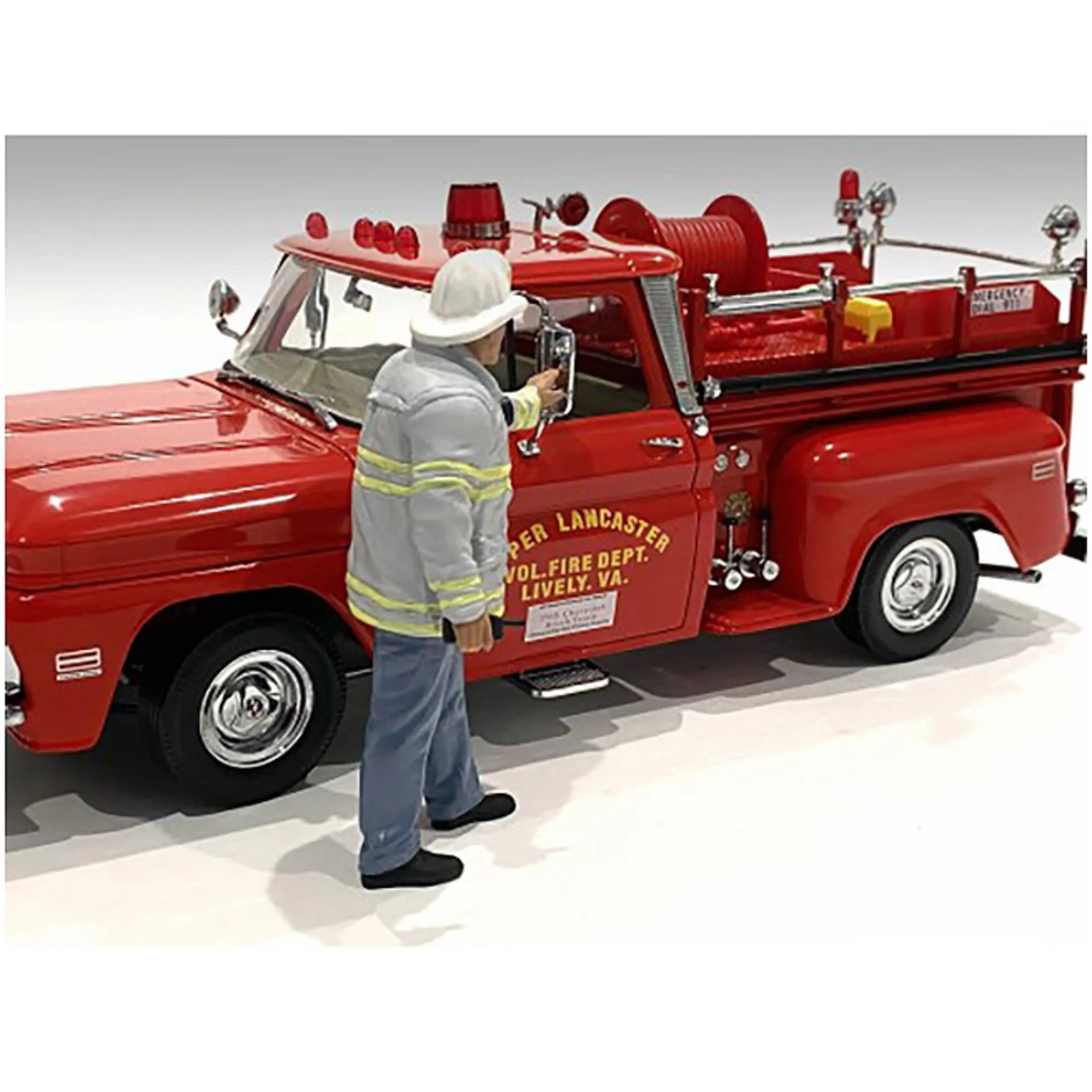 American Diorama Fire Captain Figure - 4 inch Firefighters for 1/18 Scale Models
