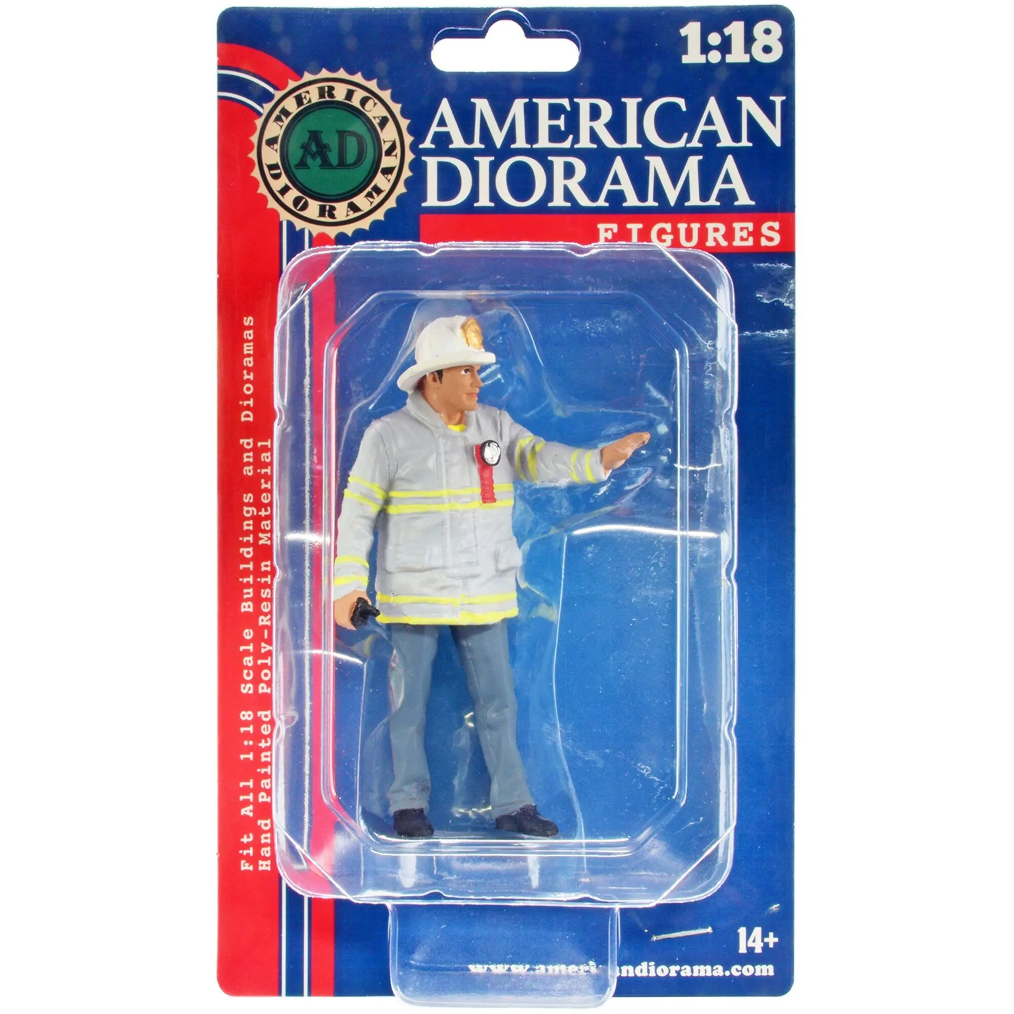 American Diorama Fire Captain Figure - 4 inch Firefighters for 1/18 Scale Models