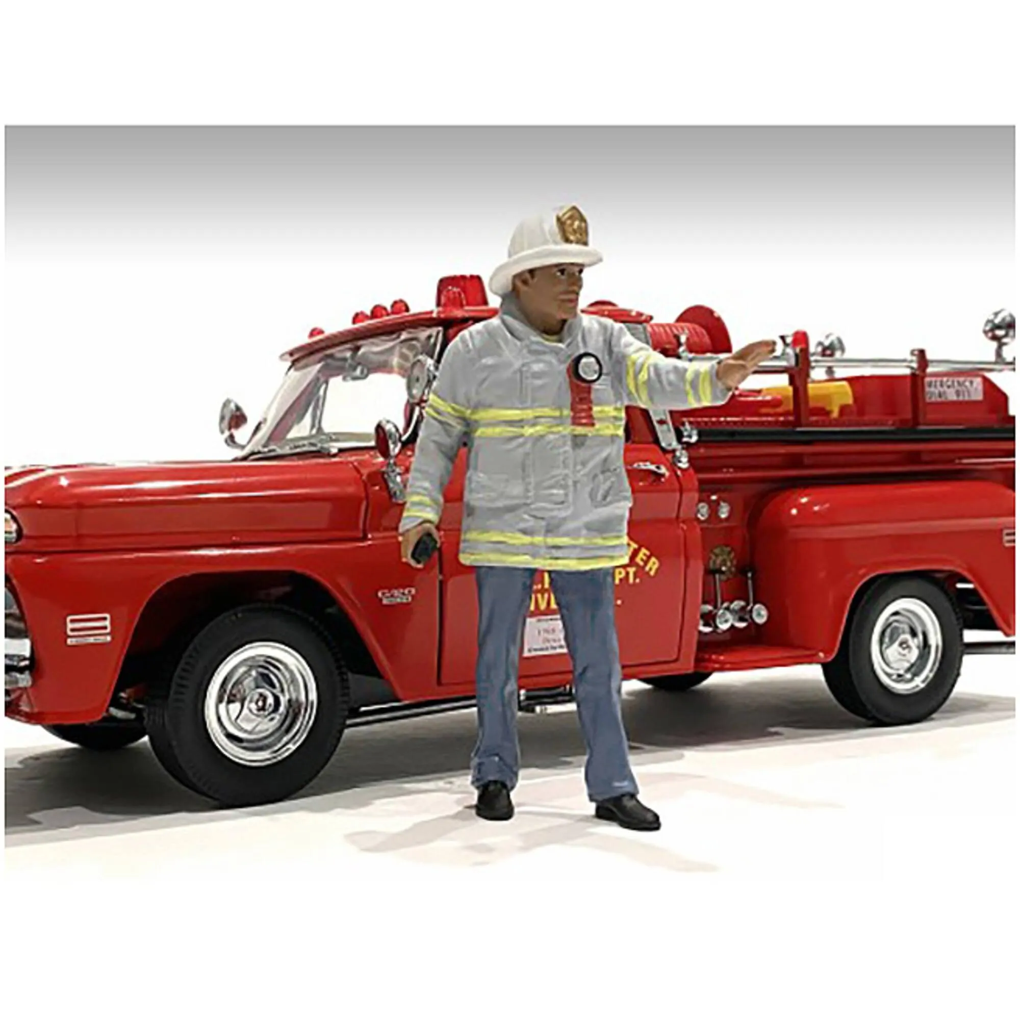 American Diorama Fire Captain Figure - 4 inch Firefighters for 1/18 Scale Models
