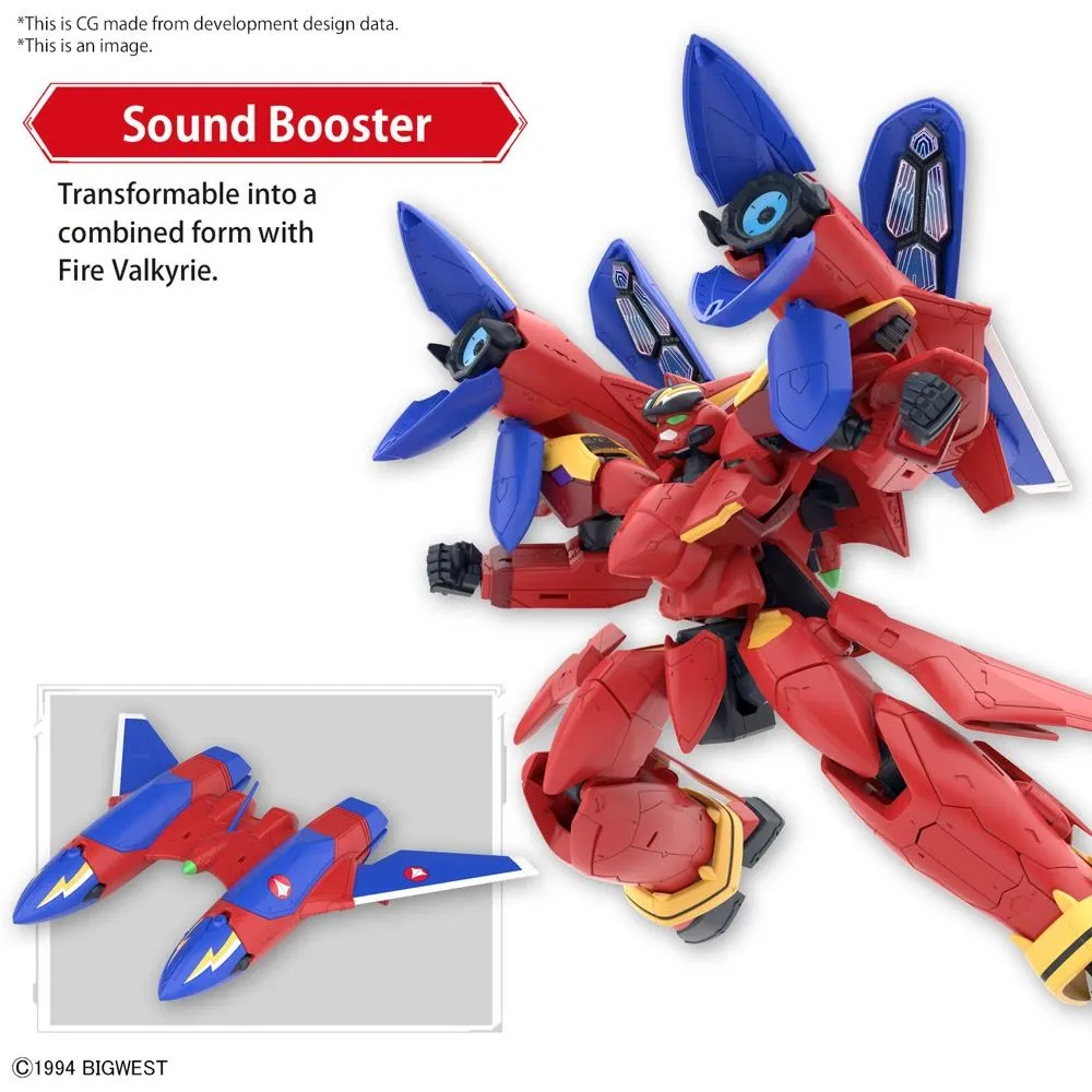 Bandai S.D.F. Macross HG 1/100 VF-19 Custom Fire Valkyrie with Sound Booster Model Kit