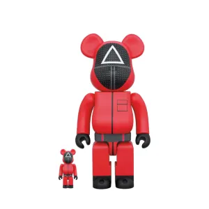 BEARBRICK X SQUID GAME GUARD TRIANGLE CRYPTIC 100%   400% BEARBRICK (NEW)