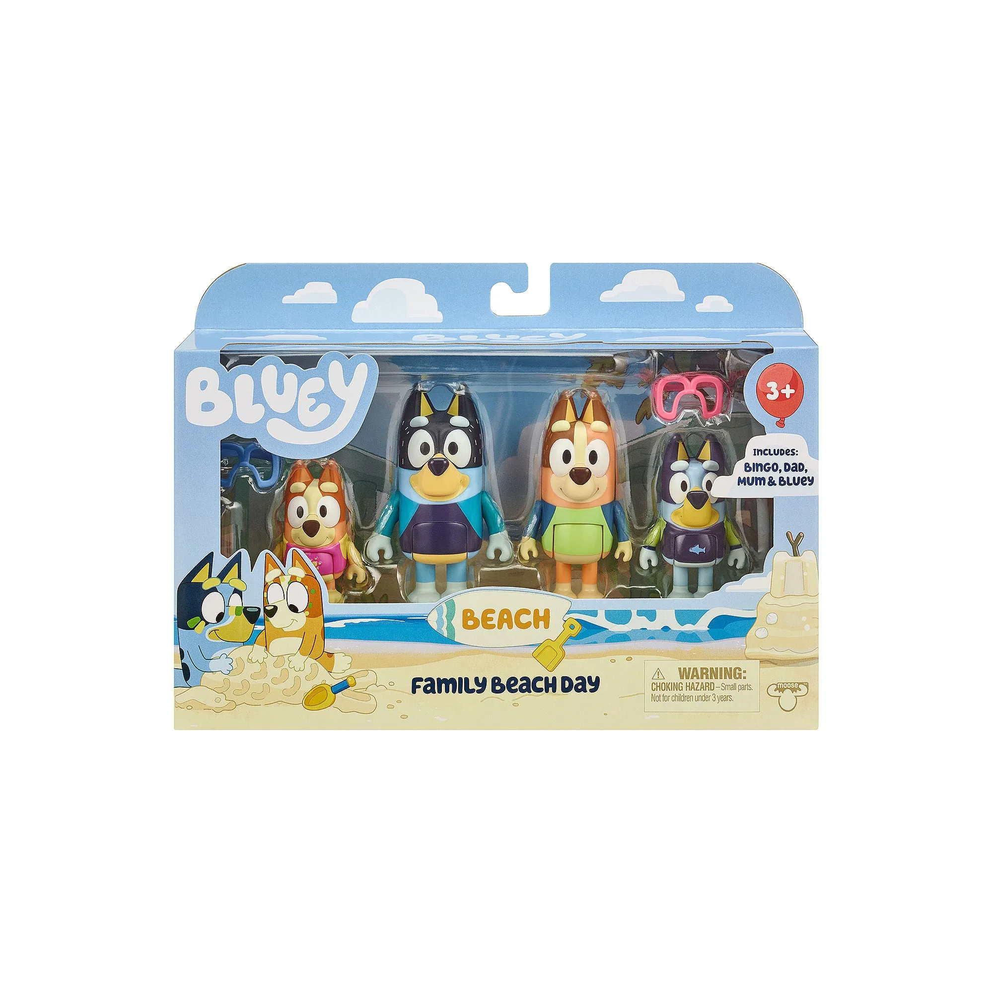 Bluey Beach 4Pk Figures - BEACH ONE SIZE