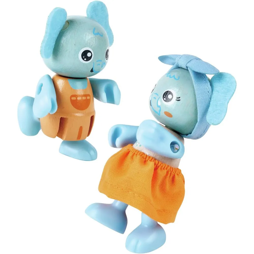 Hape Wonderland Elephant Family Playset with Articulated Figurines