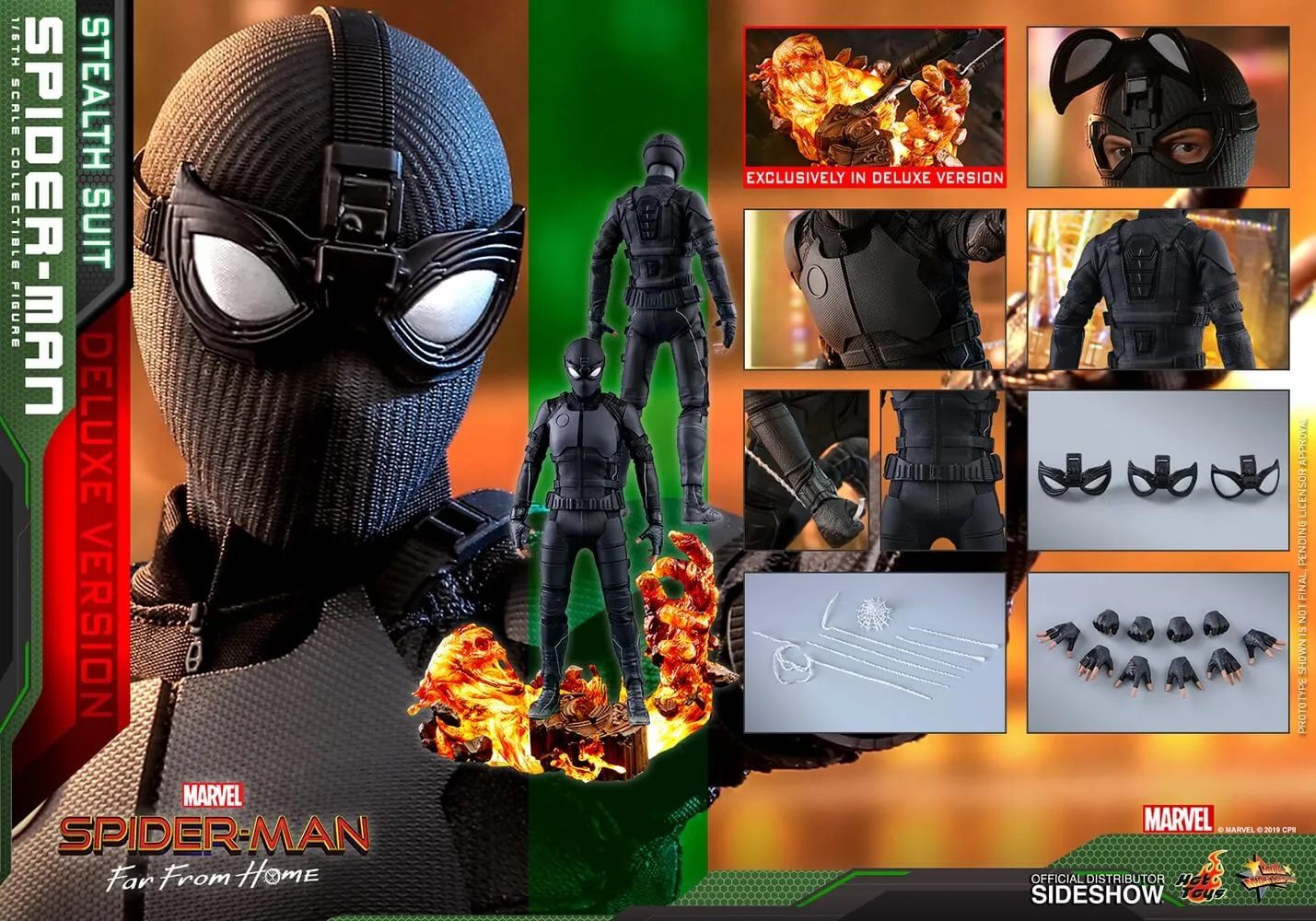 Hot Toys Movie Masterpiece 1/6 Scale Figure - Spider-Man (Stealth Suit) Deluxe Version