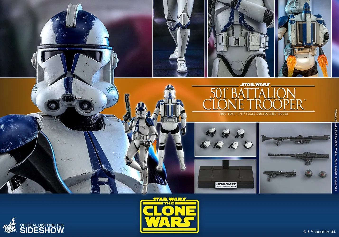Hot Toys TV Masterpiece 1/6 Scale Figure - 501st Battalion Clone Trooper (The Clone Wars)