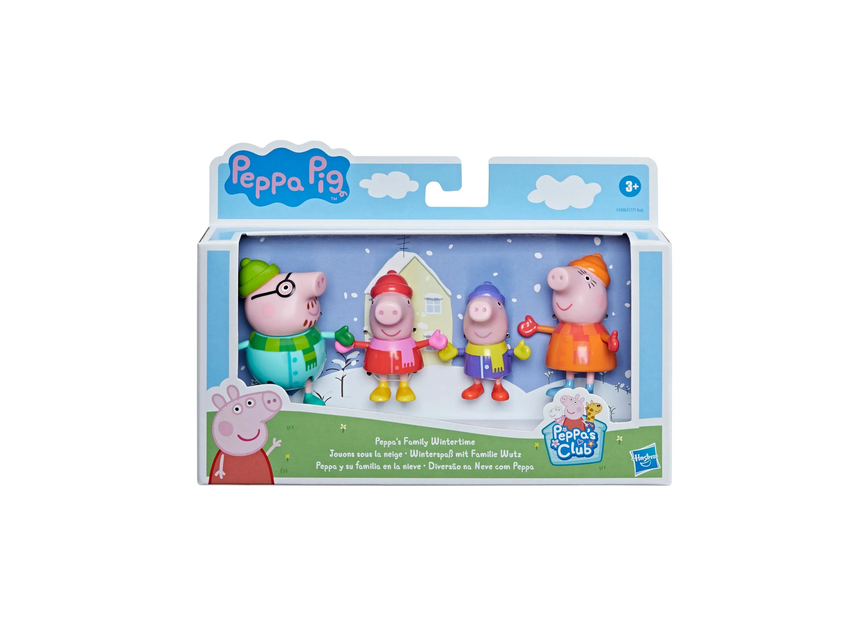 Peppa Pig Family Wintertime 4-Pack Posable Figures with Accessories