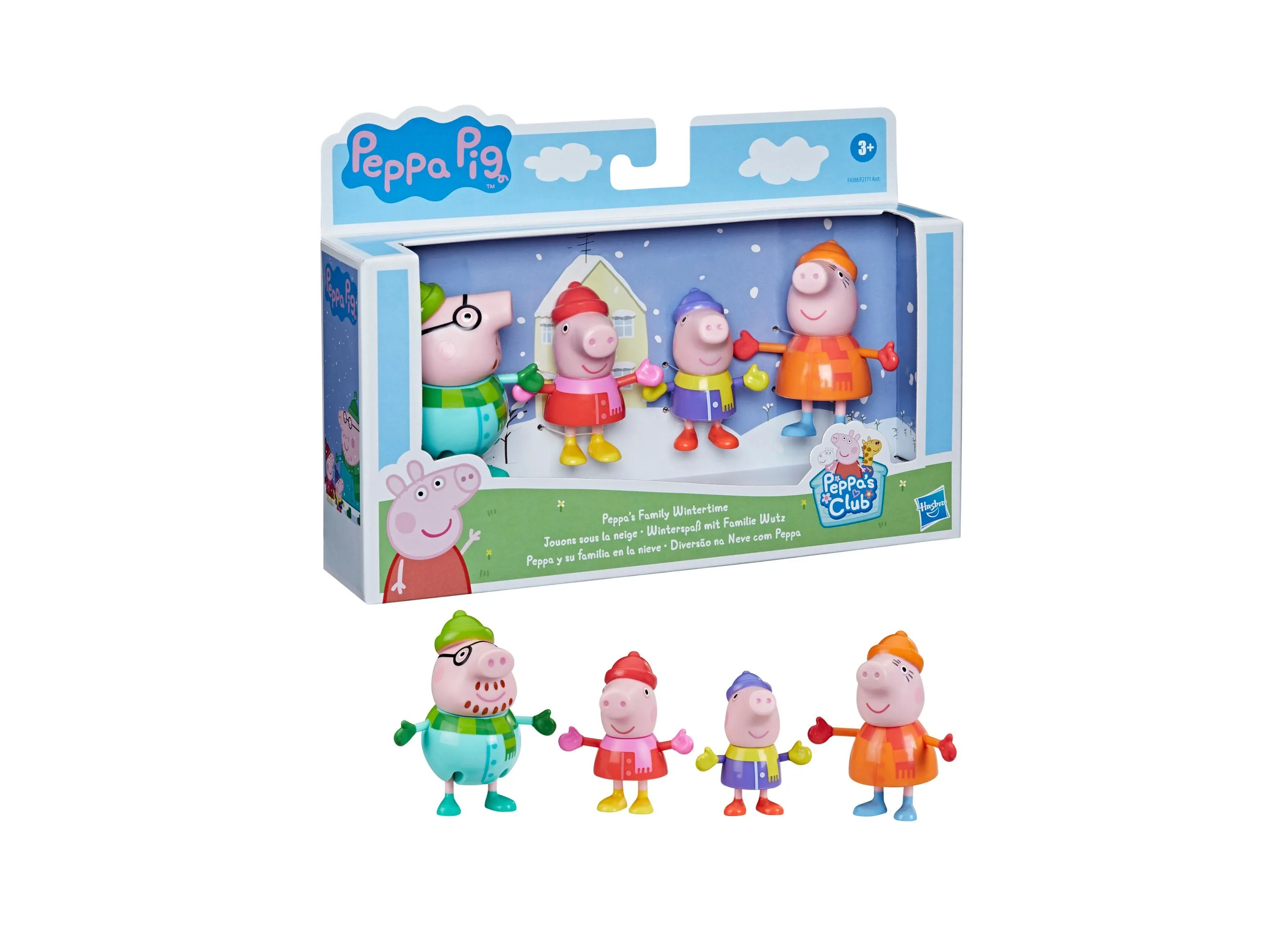 Peppa Pig Family Wintertime 4-Pack Posable Figures with Accessories