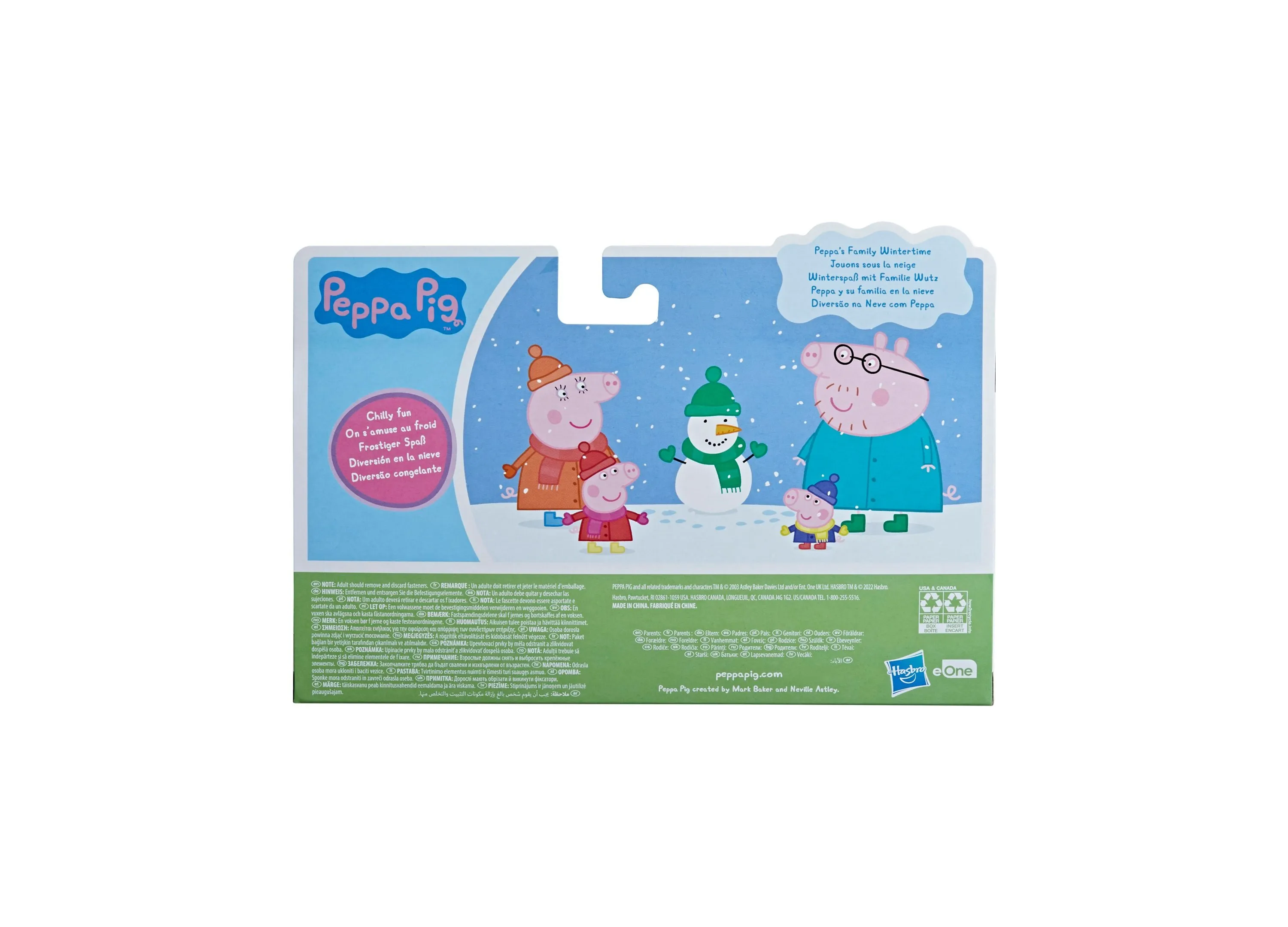 Peppa Pig Family Wintertime 4-Pack Posable Figures with Accessories