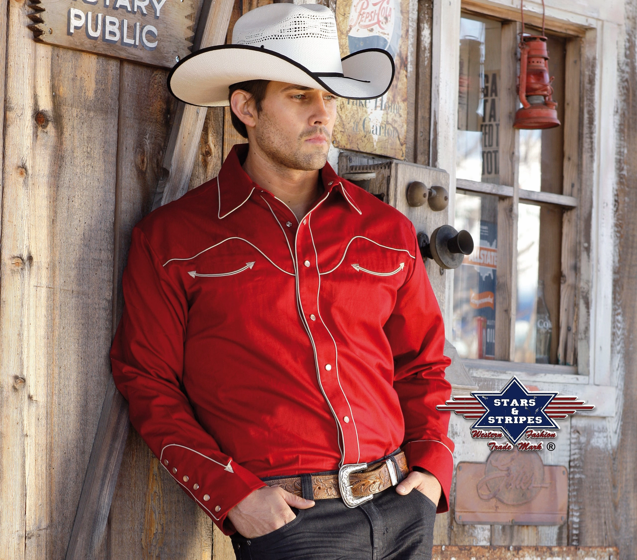 S&S Jack Red Men's Western Shirt